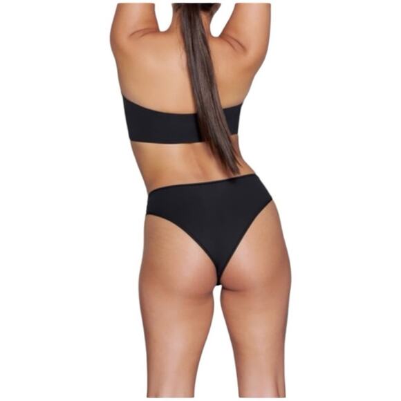 SKIMS Black Strapless Tube Top XS Seamless Stretchy Minimalist Basic - Picture 3 of 6